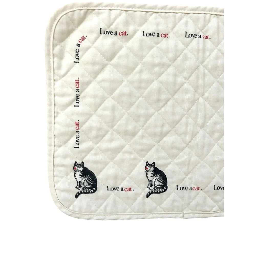 Vintage B. Kliban Placemats Love A Cat Quilted Set Of 4 Grandmacore Cottage USA